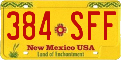 NM license plate 384SFF