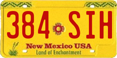 NM license plate 384SIH