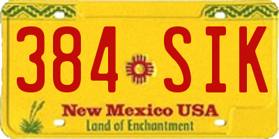 NM license plate 384SIK