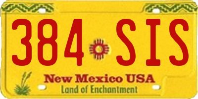 NM license plate 384SIS