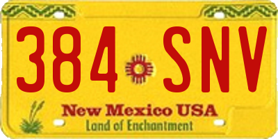 NM license plate 384SNV