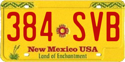 NM license plate 384SVB