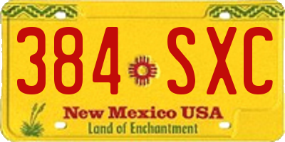 NM license plate 384SXC