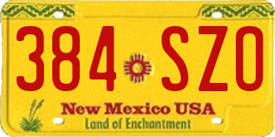 NM license plate 384SZO