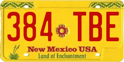 NM license plate 384TBE