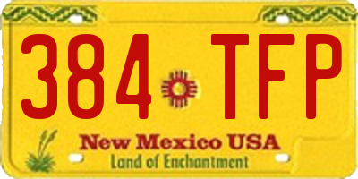 NM license plate 384TFP