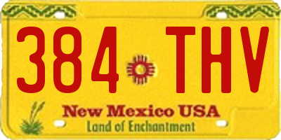 NM license plate 384THV