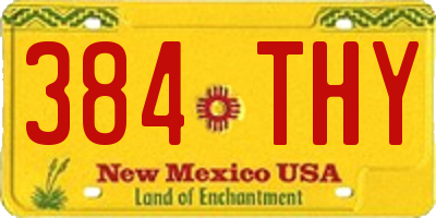 NM license plate 384THY