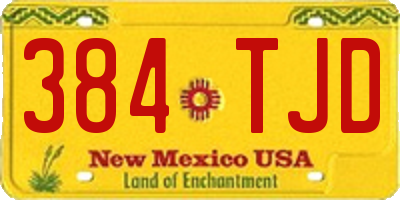 NM license plate 384TJD