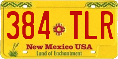 NM license plate 384TLR