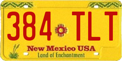 NM license plate 384TLT