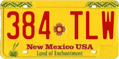 NM license plate 384TLW