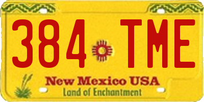 NM license plate 384TME