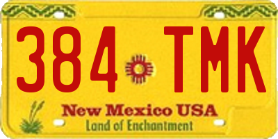 NM license plate 384TMK