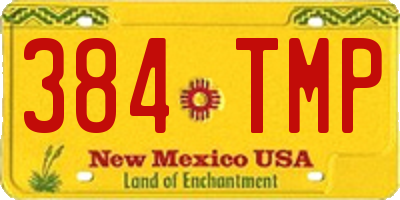 NM license plate 384TMP