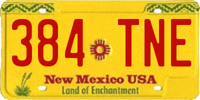 NM license plate 384TNE