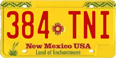 NM license plate 384TNI
