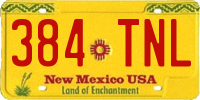 NM license plate 384TNL