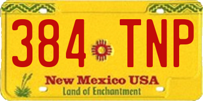 NM license plate 384TNP