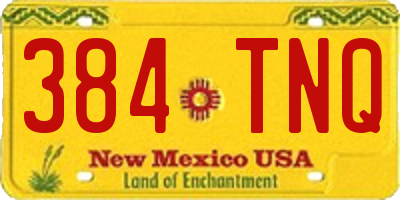 NM license plate 384TNQ