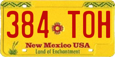 NM license plate 384TOH