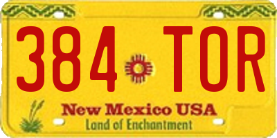 NM license plate 384TOR