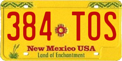 NM license plate 384TOS