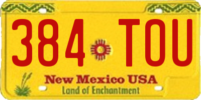 NM license plate 384TOU