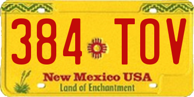 NM license plate 384TOV