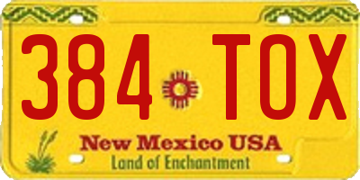 NM license plate 384TOX