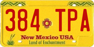 NM license plate 384TPA