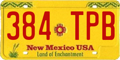 NM license plate 384TPB