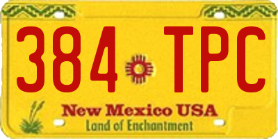 NM license plate 384TPC