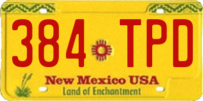 NM license plate 384TPD