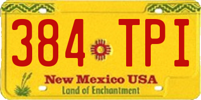 NM license plate 384TPI
