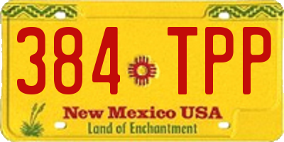 NM license plate 384TPP