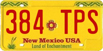 NM license plate 384TPS