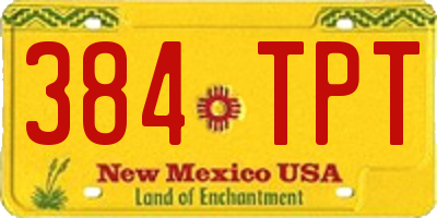 NM license plate 384TPT