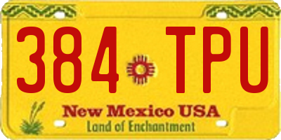 NM license plate 384TPU