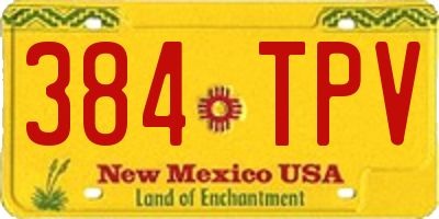 NM license plate 384TPV