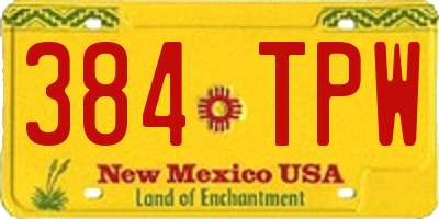 NM license plate 384TPW
