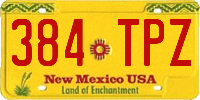 NM license plate 384TPZ