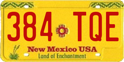 NM license plate 384TQE