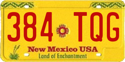 NM license plate 384TQG