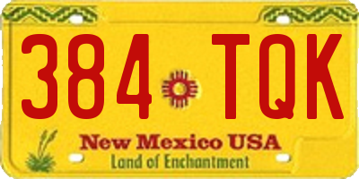 NM license plate 384TQK