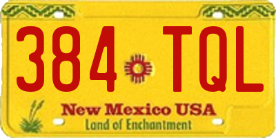 NM license plate 384TQL