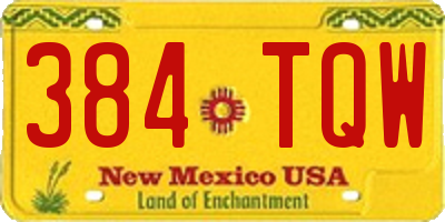 NM license plate 384TQW