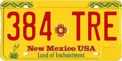 NM license plate 384TRE