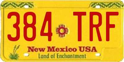 NM license plate 384TRF