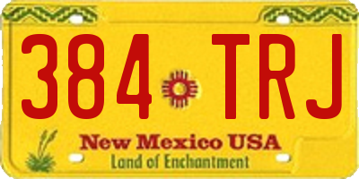 NM license plate 384TRJ